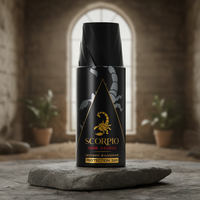 Déodorant et anti-transpirant en spray pour homme Scorpio-Noir Absolu, senteur boisée longue durée, 150 ml