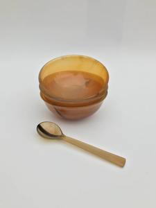 ชุดชามฮอร์นธรรมชาติขัดเงาทำด้วยมือพร้อมช้อนตกแต่งสวยงามแบบออร์แกนิกสำหรับตกแต่งห้องครัวและตกแต่งบ้าน - Product Image 6