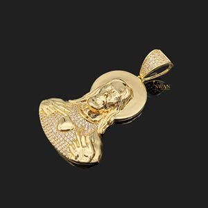 925หรูหราจี้เพชรรูปพระเยซูสำหรับปลูกในห้องปฏิบัติการเงินสร้อยคอฮิปฮอปสีทองประดับอัญมณีทางศาสนาของขวัญสำหรับเขา - Product Image 5