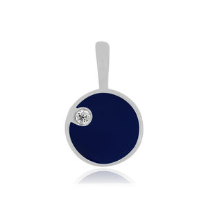 Joyería fina, venta al por mayor, colgante de Plata de Ley 925, circonita cúbica, piedra preciosa, esmalte azul, accesorios, regalo - Product Image 1