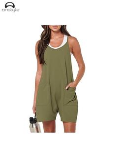 Usine nouvelle combinaison de Sport d'été Style décontracté une pièce nœud col sans couture Design Sexy pour Yoga Fitness coupe ample en gros - Product Image 1