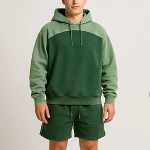 Conjunto de Sudadera con Capucha y Pantalones Cortos de Dos Piezas para Hombre, con Logotipo Personalizado, al por Mayor, de Alta Calidad, con Estampado Invernal, Casual, con Bolsillos - Product Image 3