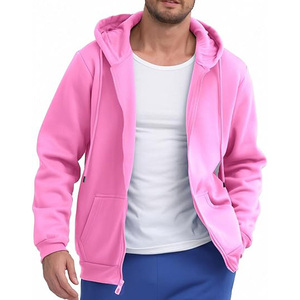 Veste à capuche avec fermeture éclair sweat à capuche zippé en coton doux sweat-shirt streetwear unisexe en gros - Product Image 5