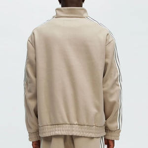 Sweat-shirt polaire pour homme avec col haut en coton polyester/mélange manches longues couleur unie respirant et réglable coupe décontractée 2026 - Product Image 4