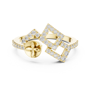 Anillo de Diamantes Personalizado al por Mayor para Mujer, Diseño Geométrico Moderno en Racimo, Plata y Oro, Directo de Fábrica, OEM ODM - Product Image 6