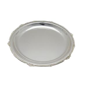 Plateau de service à salade décoratif gravé à la main de qualité supérieure Plateau de service en métal de forme arrondie avec poignées - Product Image 3