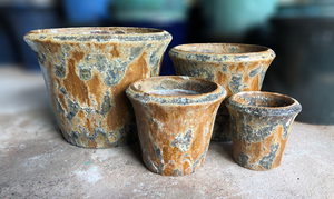 แจกันดอกไม้สไตล์เวียดนามโบราณปรับแต่งได้แบบชนบทกระถางบอนไซสำหรับตกแต่งสวนกลางแจ้งทำด้วยมือเซรามิกดินเหนียว - Product Image 3