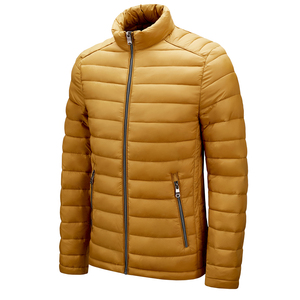 Men's Lightweight <b>Maroon</b> Puffer Jacket Slim Fit Quilted Winter Coat with Zipper Pockets and Stand Collar - Product Image 6