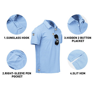 เสื้อโปโลสำหรับผู้ชายเสื้อเชิ๊ตโปโลผ้าแห้งเร็วเสื้อเชิ๊ตพิมพ์ลายปักสีพื้น - Product Image 4