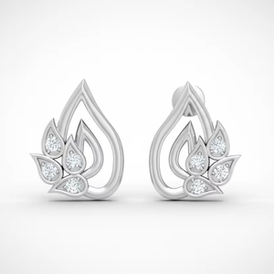 Women's 14K Gold & Natural Minimalist <b>Teardrop</b> Cluster Diamond <b>Studs</b> <b>Earring</b> - Product Image 1