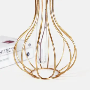 Venta al por mayor de centros de mesa de boda soporte de flores decoración comprar diseño antiguo superventas floreros con tubos de vidrio Marco de hierro - Product Image 5