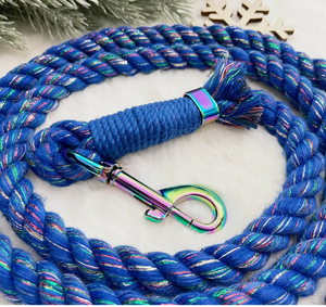 Cotton Rope <b>Dog</b> <b>Leash</b>- Blue <b>Dog</b> <b>Leash</b>- 5 Feet Accessory Customized Colored Cotton Rope Handmade <b>Dog</b> <b>Leash</b> Pet <b>Leash</b> Set - Product Image 2