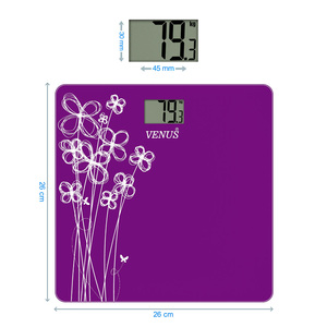 Balance de salle de bain numérique LCD à piles en verre trempé, capacité de 180 kg, conception durable, livraison gratuite - Product Image 2