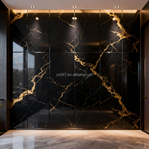 Gemakkelijk te installeren bamboe carbon fiber marmerlook PVC wandpaneel voor binnen - Product Image 3