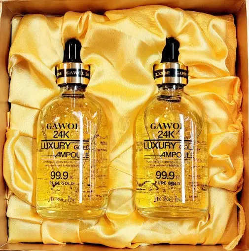 Wholesales Korean Cosmetics Korean Skin Care GAWOL 24K LUXURY GOLD AMPOULE 99.9% Pure Gold Set