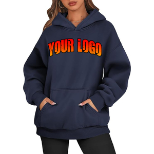 Sweats à capuche longs pour femmes de haute qualité, 100% coton, coupe-vent, imprimés sur mesure, sweats à capuche décontractés d'hiver avec marque personnalisable - Product Image 1