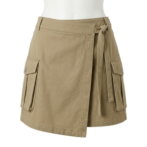 Mini-jupe cargo utilitaire taille haute pour femme, couleur unie, avec poches, style streetwear, été - Product Image 3