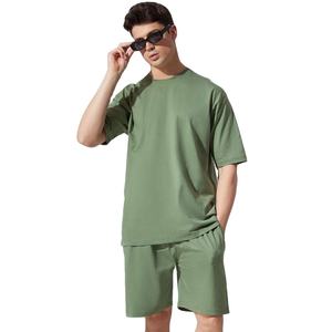 Ropa deportiva de algodón personalizada para hombre, conjunto doble corto, novedad de verano, camisetas informales, cintura elástica, ajustado, logotipo personalizado, Affordab - Product Image 4