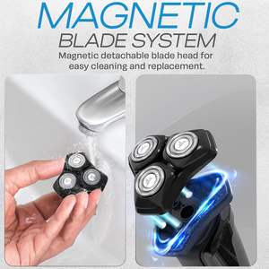 Rasoir Électrique Rotatif Premium pour Hommes, Rechargeable, Utilisation Humide et Sèche, avec Tondeuse Électrique Escamotable, Étanche IPX7, pour le Visage, Sans Fil - Product Image 4