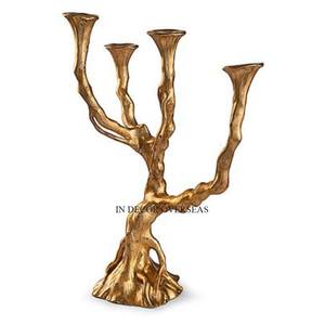 Simple Standard Designer Luxurious Quality Metal High Grade Gold Plated Set Of 3 Table Centerpiece Home <b>Decorative</b> Candle Holder - Product Image 2