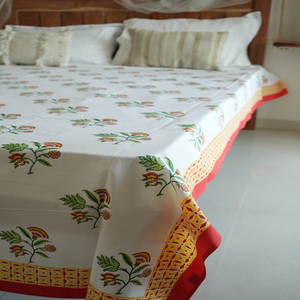 Ensemble de couvre-lit en satin de coton 3 pièces avec motif de feuilles florales, design plié thérapeutique, 400TC, literie moderne de luxe écologique - Product Image 4