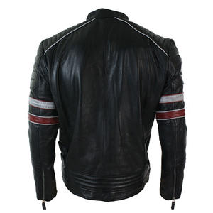 Veste en cuir véritable marron imperméable réversible écologique pour hommes, pour motards, veste de motard vintage cirée, toutes tailles - Product Image 4