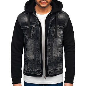 Latest Style Hot Rate Premium Quality Perfect Cutting Stylish Color Professional Bestselling <b>Hooded</b> <b>Denim</b> <b>Jacket</b> for <b>Men</b> - Product Image 1