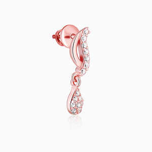 Rose Gold Wavecrest <b>Fashion</b> Drop <b>Earrings</b> - Product Image 3