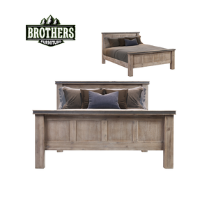 Cadre de lit en bois de marque ATLAS en bois massif de chêne, de pin et d'acacia - Product Image 2