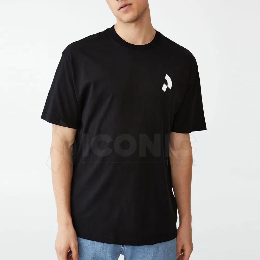 Maglietta da uomo Casual in cotone 100% di bambù di alta qualità in rilievo con Logo personalizzato in semplice cotone embriodry comodo morbido da uomo
