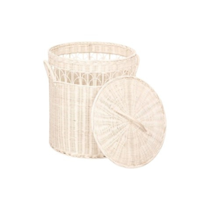 ตะกร้าหวายแฮนด์เมดเป็นมิตรต่อสิ่งแวดล้อมพร้อมฝาปิดสำหรับใช้ซักรีดและจัดเก็บ - Product Image 1