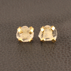 Usure quotidienne non coupée cristal brut quartz oreille post caoutchouc dos boucle d'oreille laiton 18k plaqué or gros bijoux goujon cadeau pour elle - Product Image 2