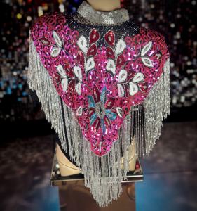 Personnalisé Polymesh Fleur Tissu Patch Strass Perle Broderie À La Main pour Dames Vêtements Couture Vêtements Accessoires - Product Image 2