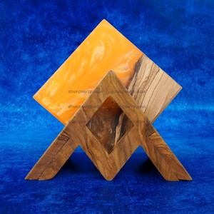 Posavasos de resina con borde de madera para boda, casa de Navidad, fiestas de calentamiento a precio de fábrica del exportador indio STAR CRAFTS INDIA - Product Image 3