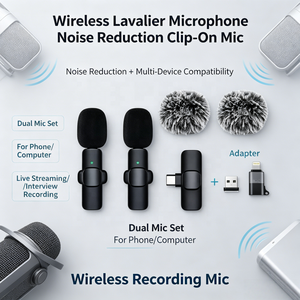 Wireless Lavalier Microphone Noise Reduction Clip on <strong>Mic</strong> for Phone Computer Live Streaming Interview Recording - Product Image 1