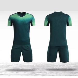 Custom <b>green</b> fade soccer uniform set <b>mens</b> breathable quick dry football jersey and shorts sublimation printing teamwear kit - Product Image 5
