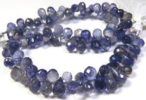 ลูกปัดไอโอไลต์สีน้ำเงินทรงหยดน้ำขนาด 6-8 มม. ลูกปัดไอโอไลต์ทรงหยดน้ำสำหรับงาน DIY พลอยไอโอไลต์ธรรมชาติแบบเม็ดเดี่ยว ความยาว 9 นิ้ว ราคาโรงงาน - Product Image 6