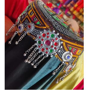 BAS quantité minimale de commande vente en gros de casquettes afghanes décontractées et personnalisées pour femmes, topi de fête fait à la main, glands ronds, pierres, miroir, casquette afghane - Product Image 3