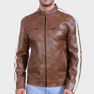 Veste en cuir de motard pour hommes de style basique de bonne qualité au design unique Veste en cuir pour hommes à arrivée fraîche et lourde - Product Image 1