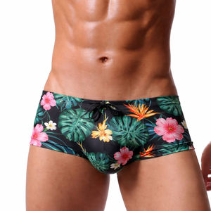 Wholesale <b>Men</b> <b>White</b> Tropical Print Swim <b>Briefs</b> Low-Rise Underwear Quick Dry Summer Beachwear 2026 - Product Image 5