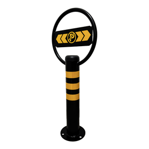 Poteau de sécurité métallique fixe 80 x 32,5 cm avec logo « Interdiction de stationnement », borne métallique pour le contrôle du trafic dans les parkings et sur les routes - Product Image 3