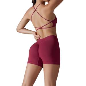 Conjunto de Yoga sin Costuras de Secado Rápido para Mujer, Pantalones Cortos de Cintura Alta y Sujetador Deportivo para Correr, Fitness y Actividades al Aire Libre, Venta al Por Mayor Personalizada - Product Image 6