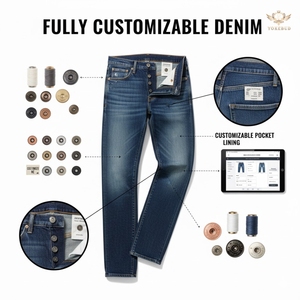 Jeans de Mezclilla Personalizables de Primera Calidad para Hombre, Venta al por Mayor de Fábrica OEM, Corte Regular, Pierna Recta, Transpirables e Informales - Product Image 3
