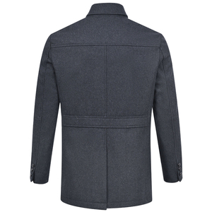 Vente en gros de vestes en laine à col boutonné, coupe ajustée, couleur anthracite, brodées sur mesure, de haute qualité, 100%, taille hiver - Product Image 4
