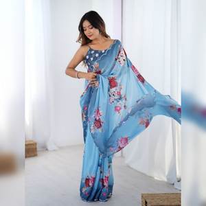 ผ้าออร์แกนซ่าบริสุทธิ์งานปักเลื่อมมือสำหรับผู้หญิง-ปาร์ตี้แบบดั้งเดิม - Product Image 1