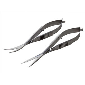 Microtijeras Noyes Extra afiladas, instrumentos oftálmicos desechables de un solo uso, tijera recta de Iris de resorte de 4,5 pulgadas - Product Image 3