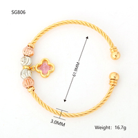 NYH Perle de cuivre minimaliste avec fleur de zircon rose Bracelet à breloques pour femme Bracelet de manchette réglable