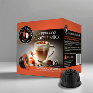 แคปซูลกาแฟคาปูชิโน่คาราเมล Caffe Iuliano 16 แคปซูล ใช้ได้กับเครื่องชงกาแฟ Nescafe Dolce Gusto - Product Image 1