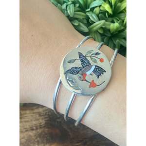 Zuni Handmade Multi-Stone & Sterling <b>Silver</b> Micro-Inlay <b>Cuff</b> <b>Bracelet</b> Fashionable Accessory - Product Image 2