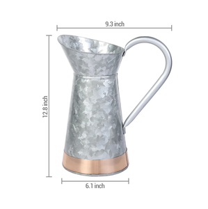 Diseño de lujo Decoración para el hogar Jarrones Metal sólido Galvanizado Rústico Estilo de granja Galvanizado Metal Piso Florero Decoración - Product Image 3